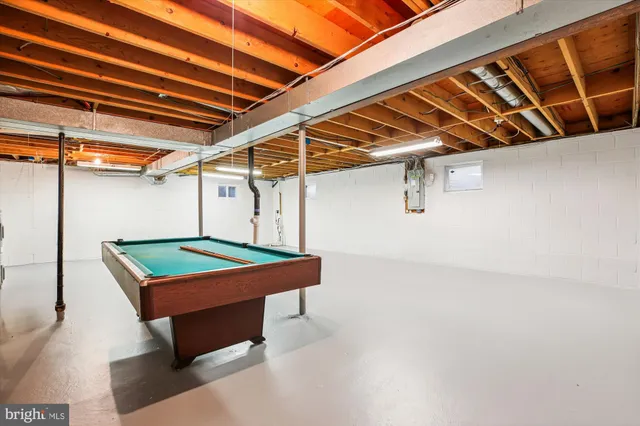 a picture of a bench in a white building