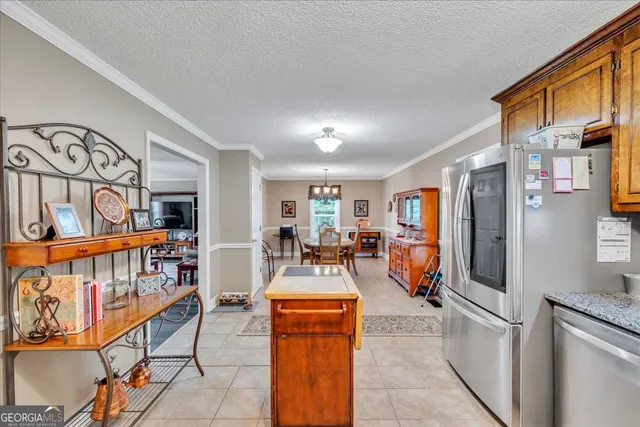 a view of a living room and dining room
