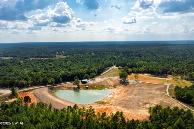 a view of a swimming pool with a yard