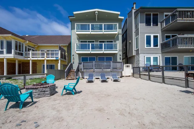 a view of a building with sitting area