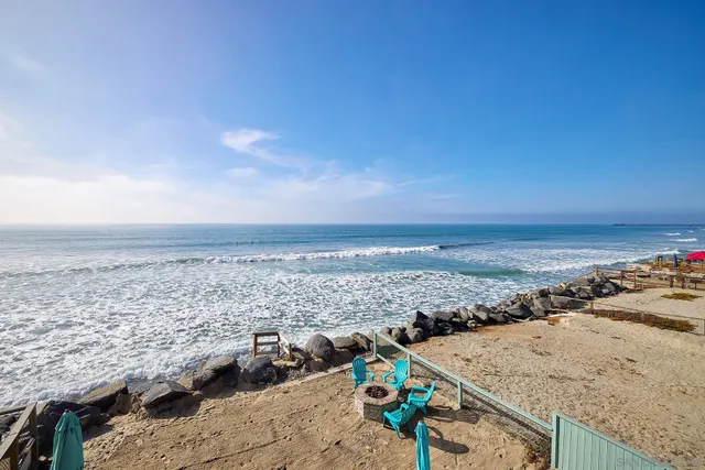 a view of an ocean and beach