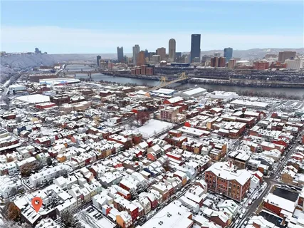 an aerial view of a city