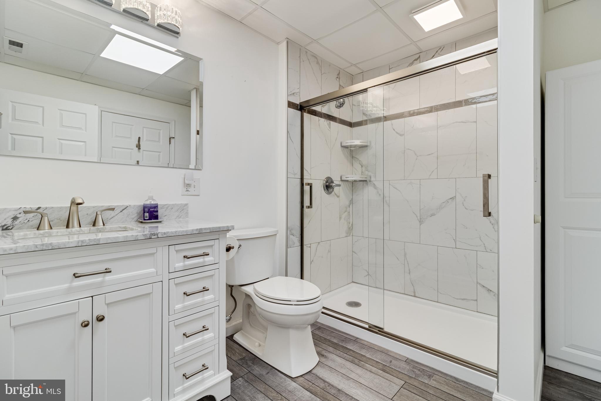 12015 Woodbury Road Nanjemoy, MD 20662 - Photo 4 of 53 a bathroom with a granite countertop sink a toilet and shower