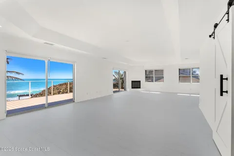 a view of an ocean from a building