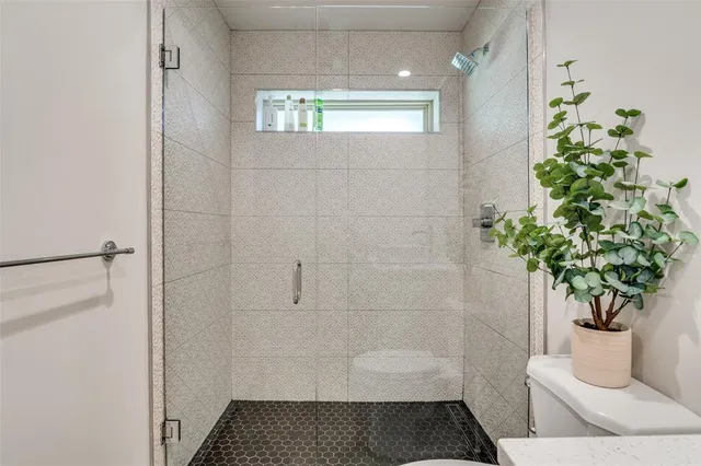 a bathroom with a shower