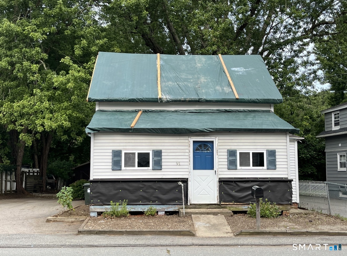 a aerial view of a house