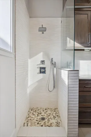 a bathroom with a shower