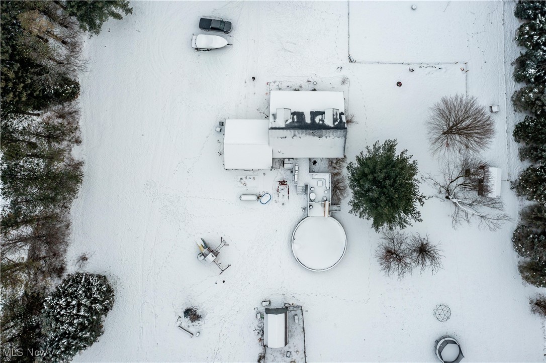 8046 Claus Road Amherst, OH 44001 - Photo 44 of 45 Birds eye view of home, pool and sheds