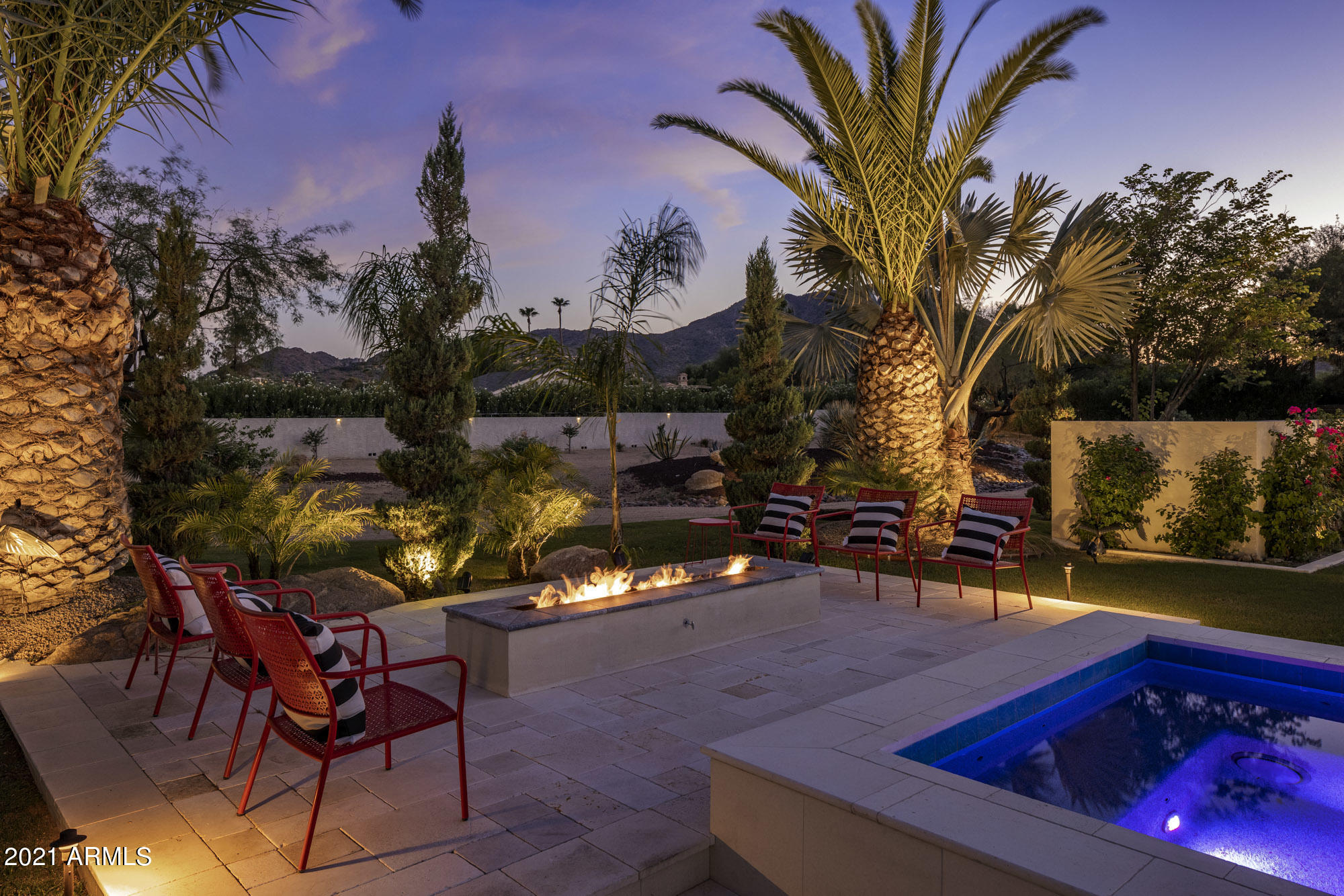 5015 East Doubletree Ranch Road Paradise Valley, AZ 85253 - Photo 12 of 74 Twilight w/Firepit