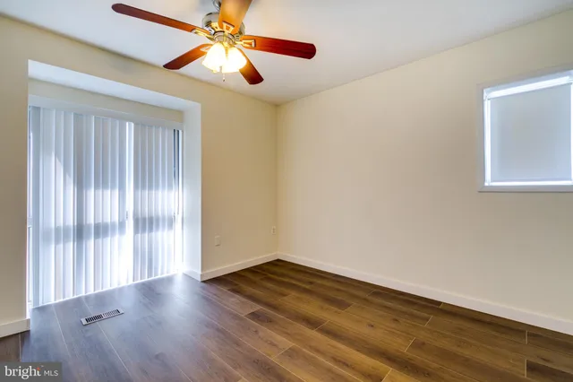 a view of small space with racks on the wall