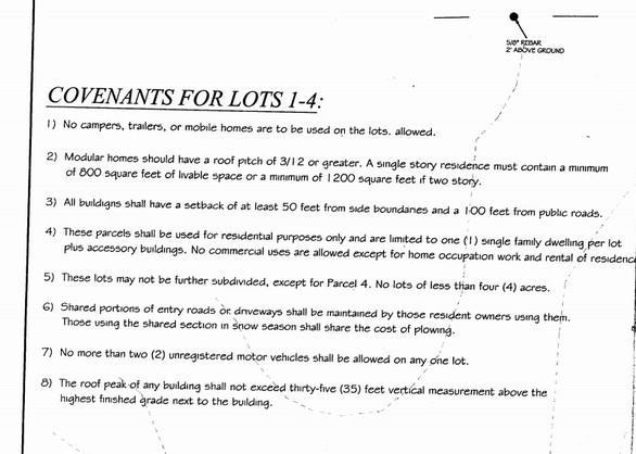 Restrictive Covenants to Convey