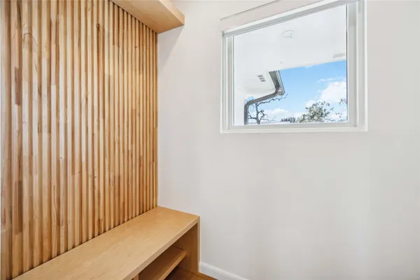 a view of a chairs in patio