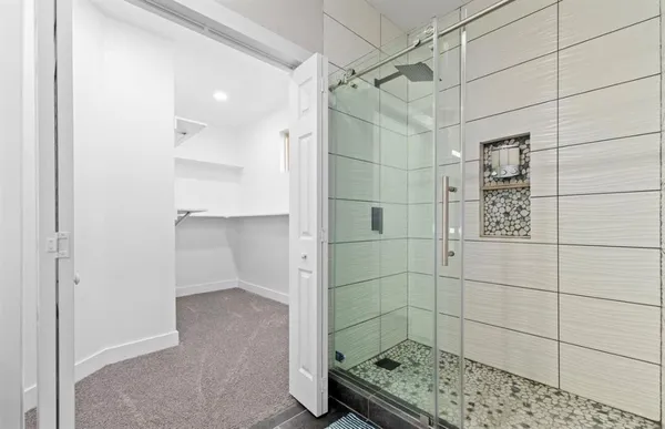 a bathroom with a shower
