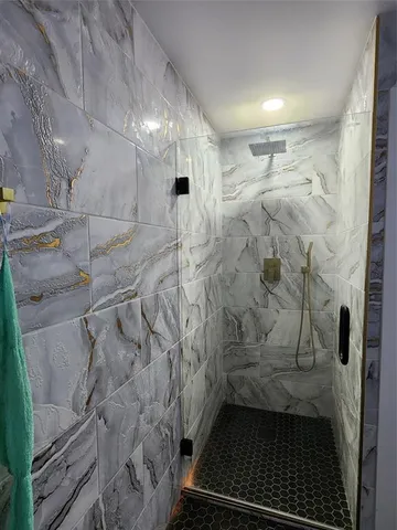 a bathroom with a shower