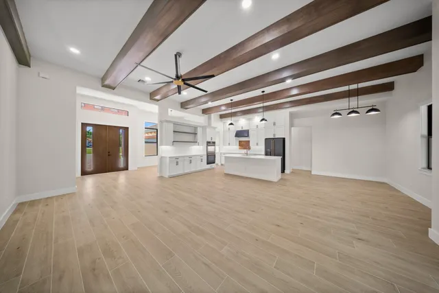 a bathroom with a bathtub and shower