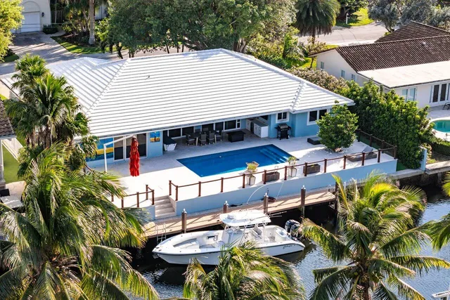an aerial view of a house