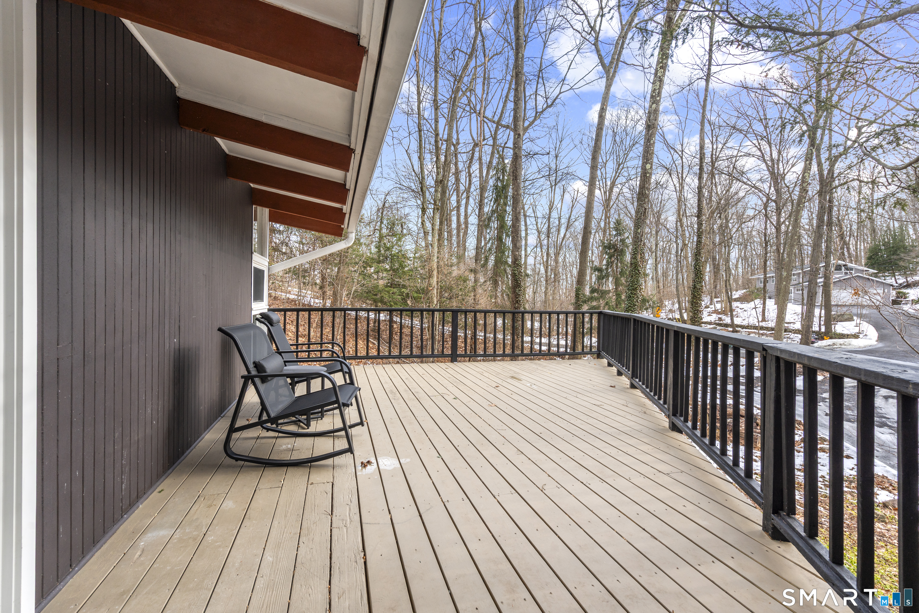143 Gaylord Mountain Road Bethany, CT 06524 - Photo 25 of 30 a view of balcony with wooden floor and fence