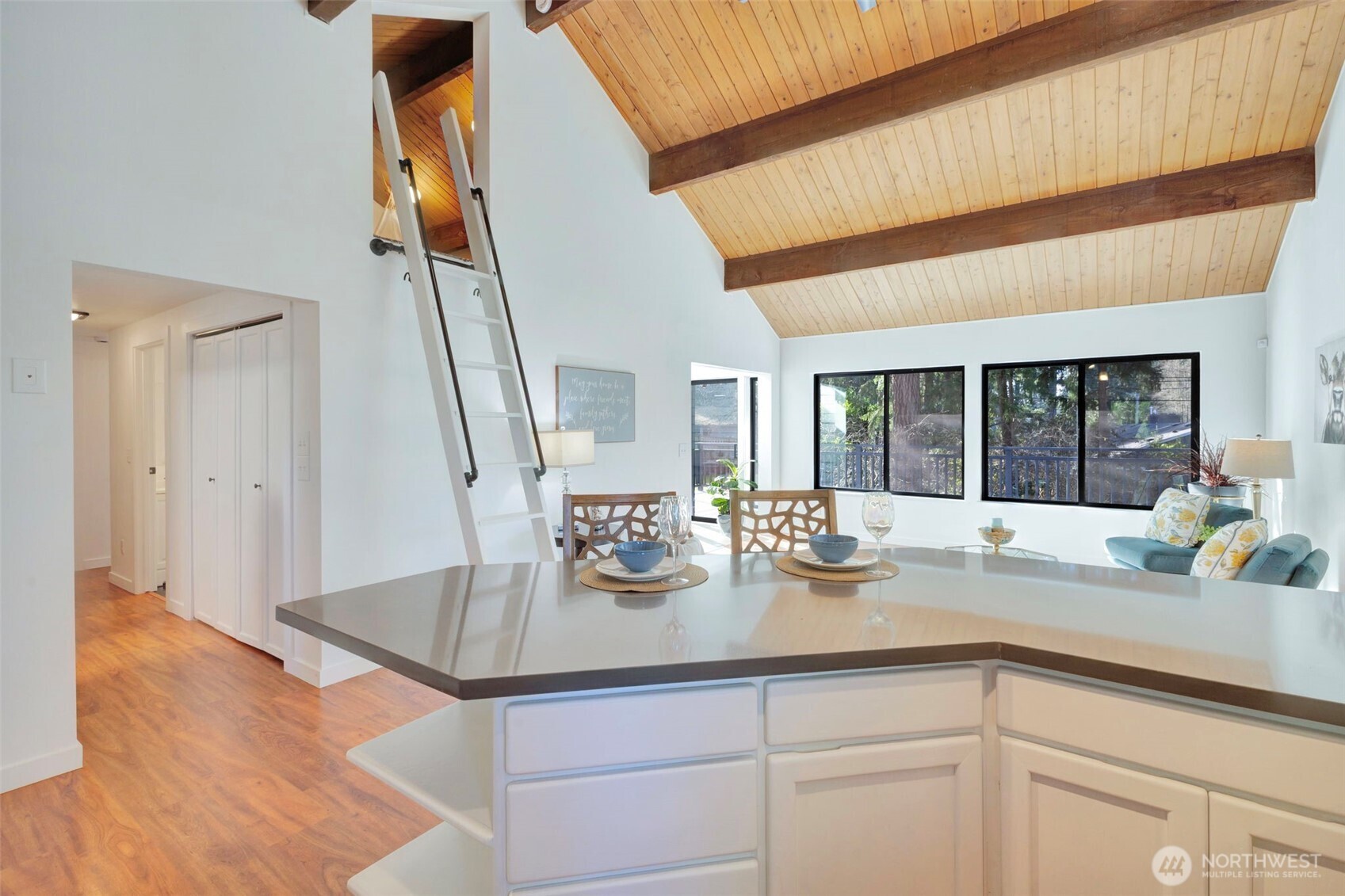144 Amherst Street Fircrest, WA 98466 - Photo 8 of 39 a kitchen with sink and refrigerator
