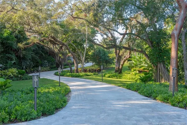 a view of a patio with table and chairs potted plants with floor to ceiling window yard