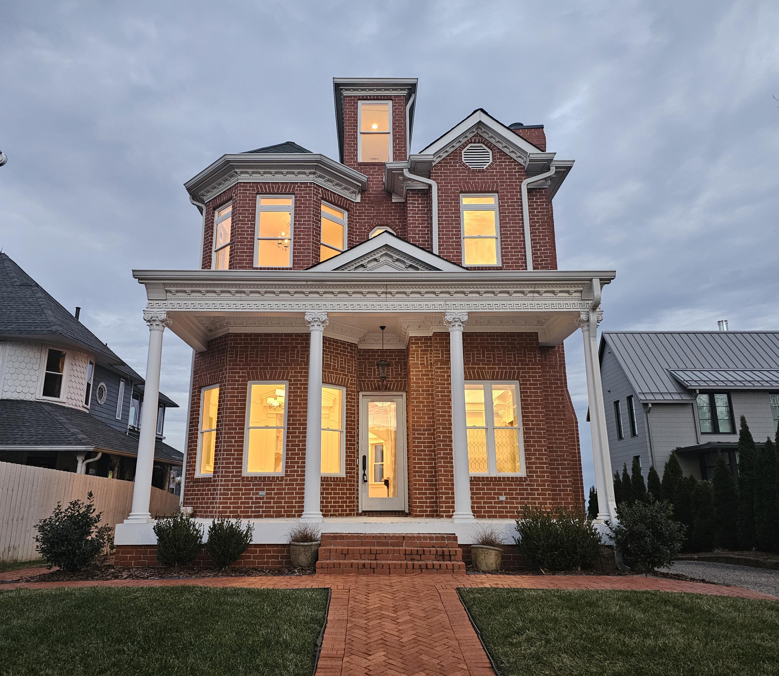 Front close-up at dusk