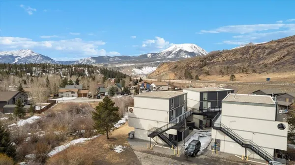 a view of a terrace with a bench