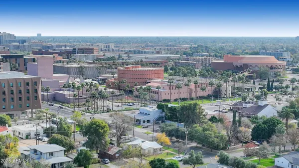 a view of city with tall buildings