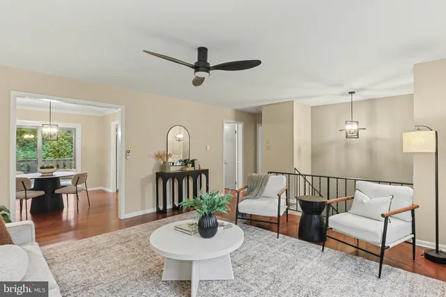 a living room with furniture