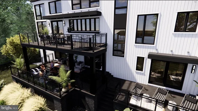 a view of balcony with furniture