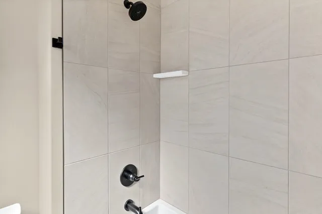 a bathroom with a shower