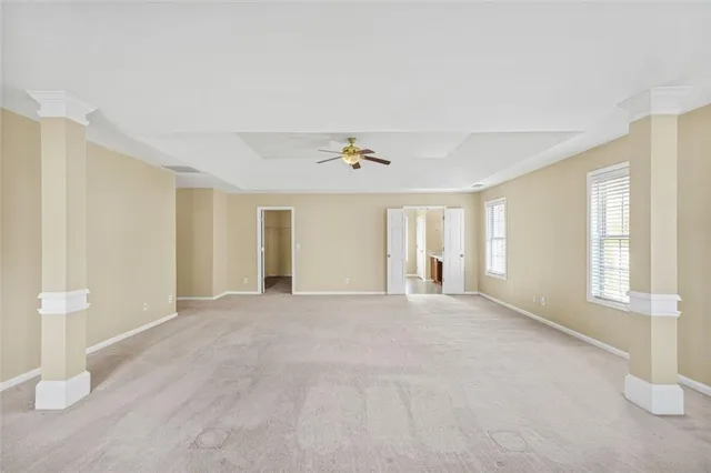 a view of a room with racks on the wall