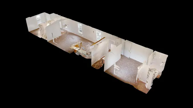 a view of kitchen and windows