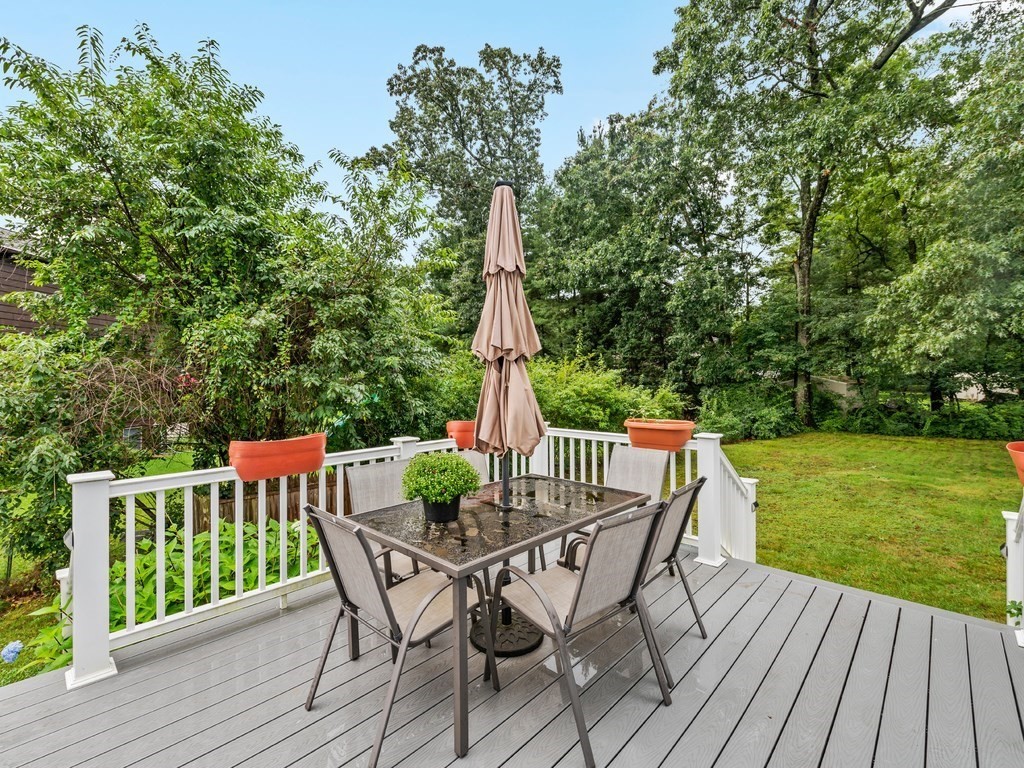267 Salem Road Billerica, MA 01821 - Photo 21 of 27 a view of a deck with a table and chairs with wooden floor