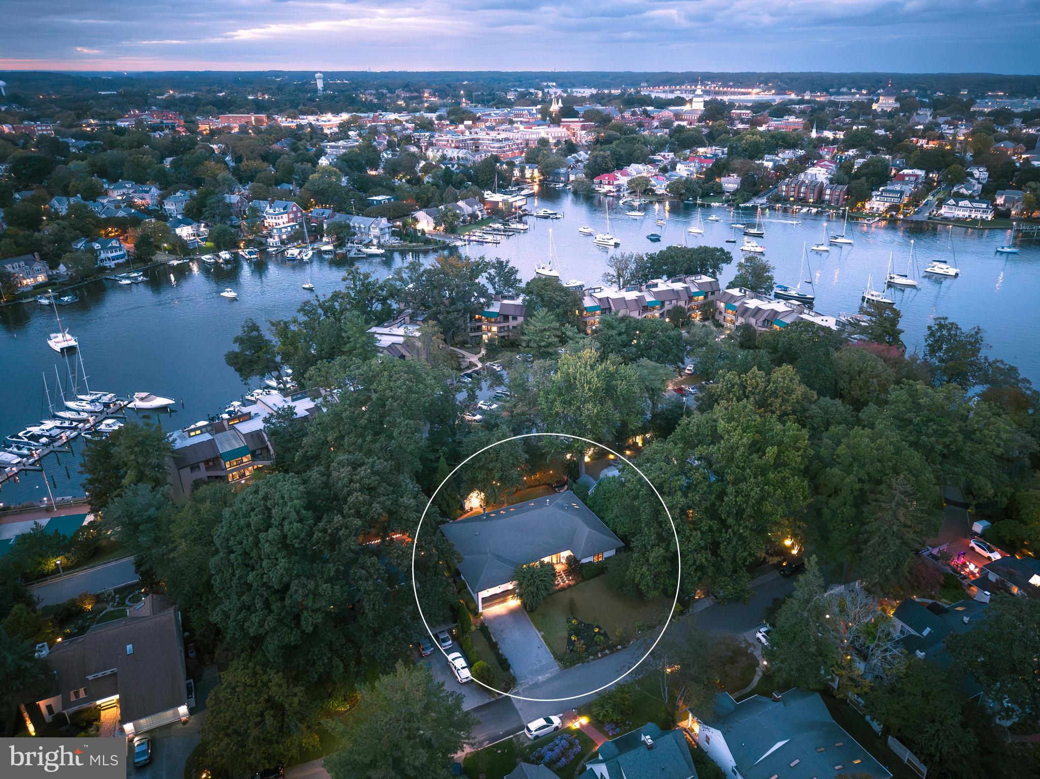 1004 Moss Haven Court Annapolis, MD 21403 - Photo 74 of 77 an aerial view of a house with a yard and lake view