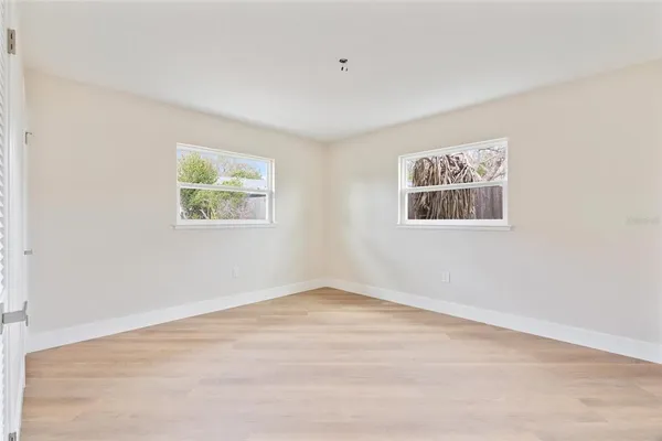 an empty room with a window