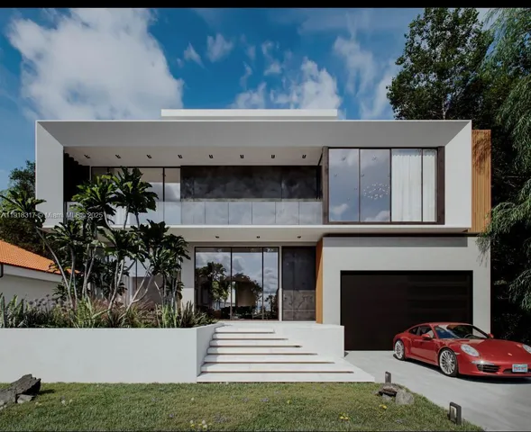 a view of house with outdoor space and swimming pool