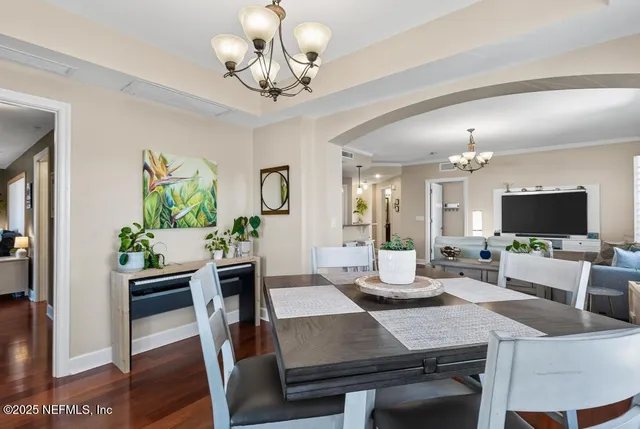 a view of a building with sitting area