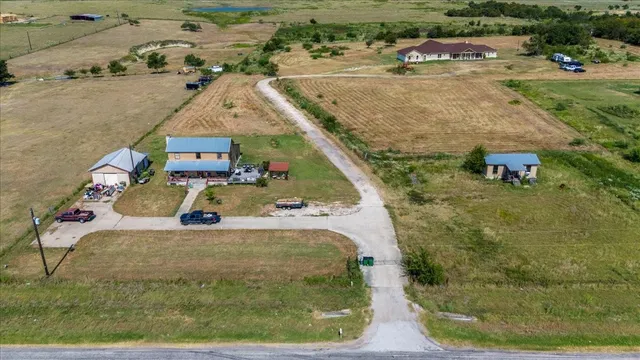 an aerial view of a house