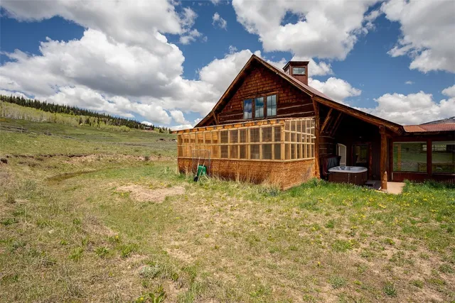 a view of a lake with a big yard