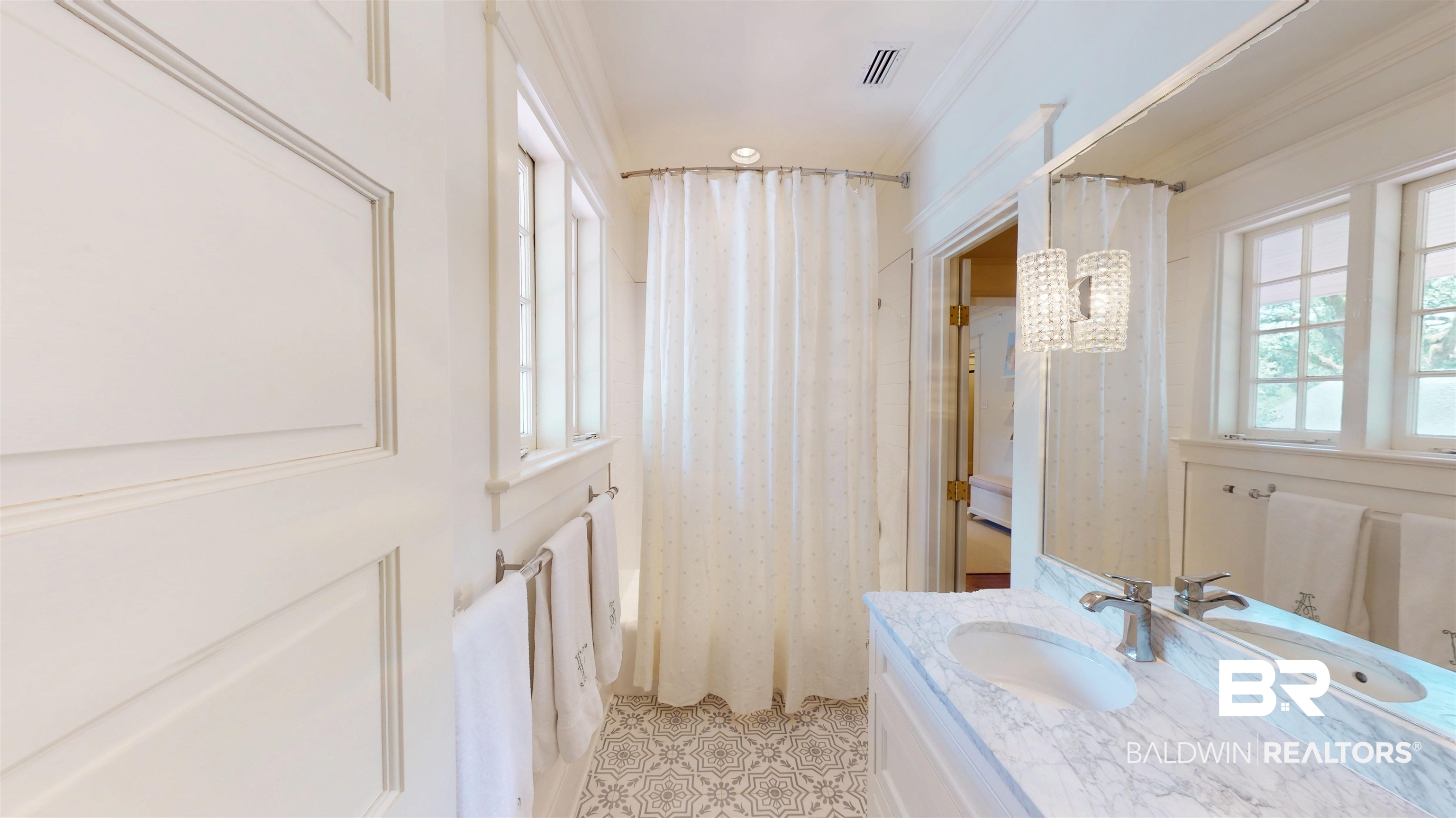 211 Lanier Avenue Mobile, AL 36607 - Photo 48 of 73 Full bath with vanity, healthy amount of natural light, and ornamental molding