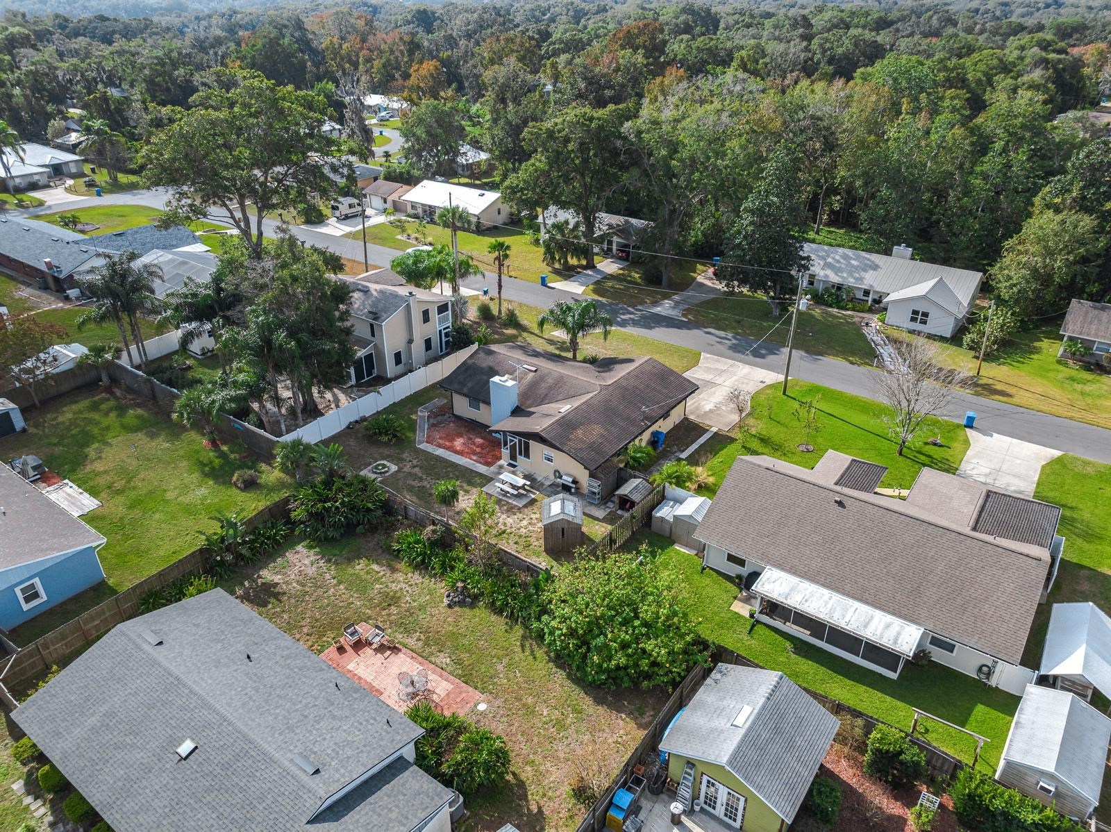 345 Cypress Road St. Augustine, FL 32086 - Photo 53 of 56 an aerial view of a house with a swimming pool yard and outdoor seating