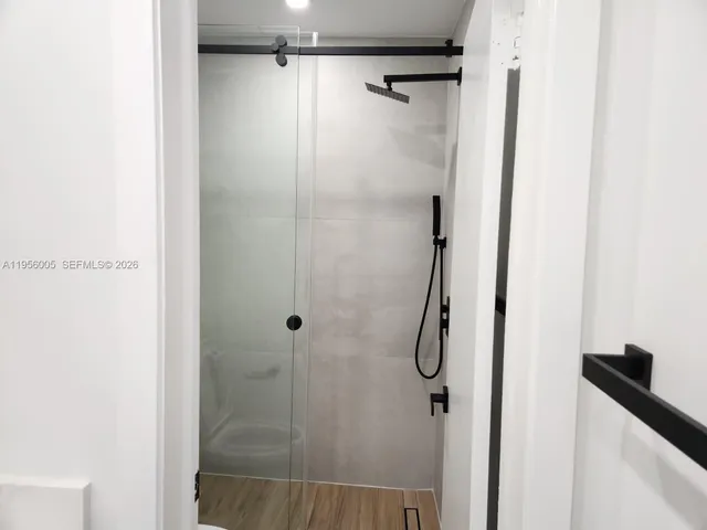 a bathroom with a shower