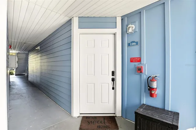 a view of front door of house