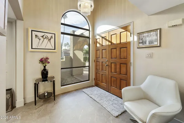 a living room with furniture