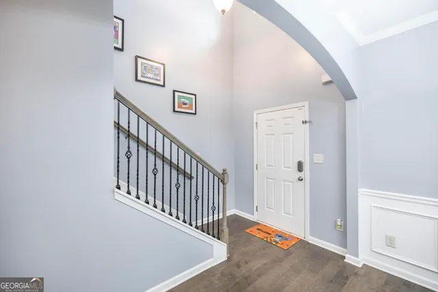 a view of a hallway with entryway