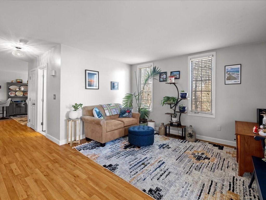 4 Strathmore Shire Drive, Unit B Uxbridge, MA 01569 - Photo 11 of 41 a living room with furniture and a wooden floor