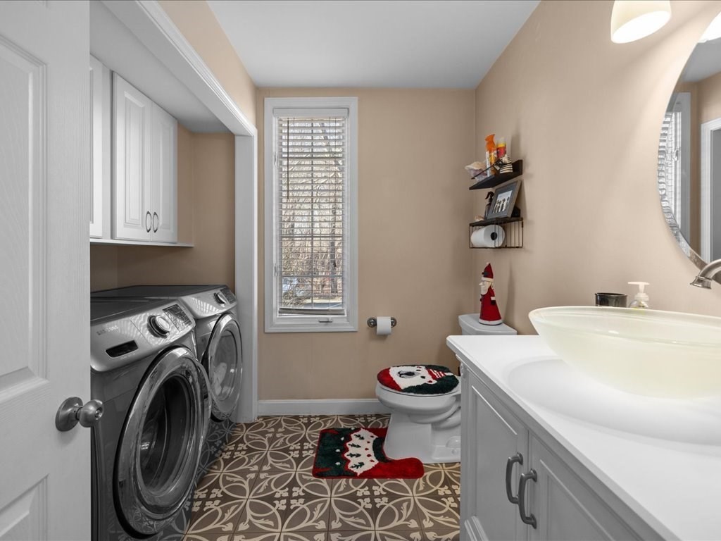 4 Strathmore Shire Drive, Unit B Uxbridge, MA 01569 - Photo 13 of 41 a utility room with sink dryer and washer