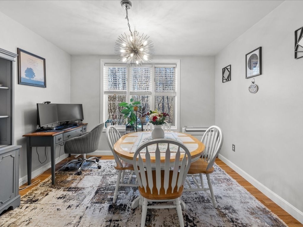 4 Strathmore Shire Drive, Unit B Uxbridge, MA 01569 - Photo 14 of 41 a view of a dining room with furniture a rug and wooden floor