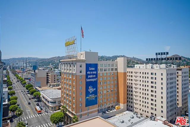 a view of a swimming pool with outdoor seating and plants