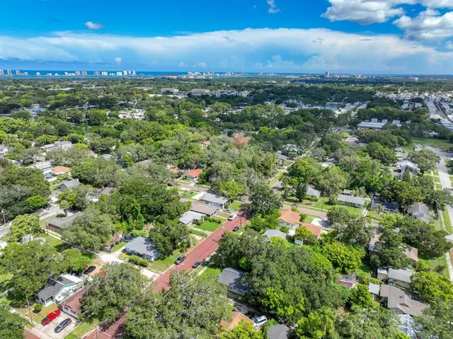 an aerial view of multiple house