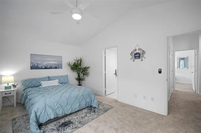 an aerial view of a house with a garden